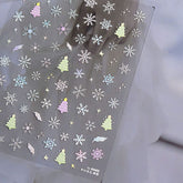 Christmas Tree And Snowflake Nail Stickers, Winter Nail Art Stickers, Winter Nail Decals, Christmas Manicure, DIY Nails, Snowflake Nails